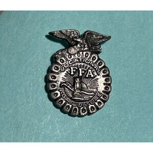 Vint. FFA Future Farmers Vocational Agricultural Award,Silver Tone Screwback Pin